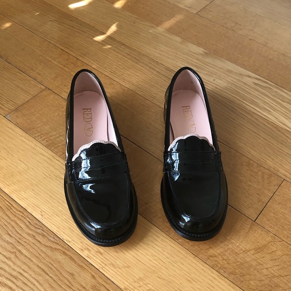 RED Valentino Patent Leather Flats Loafers Scallop - Picture 3 of 6